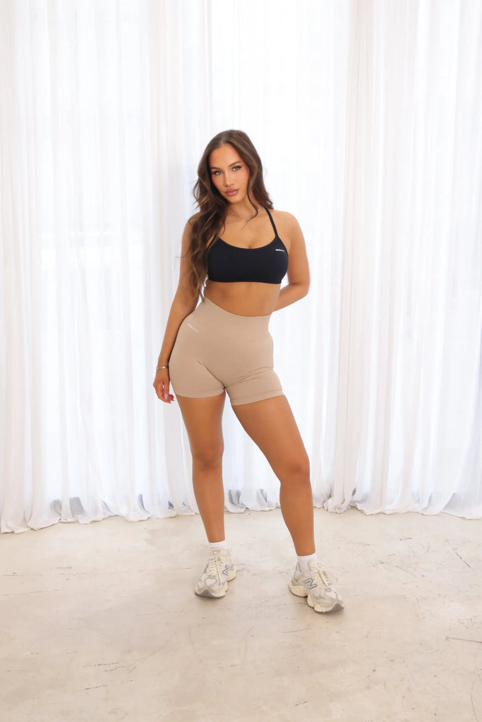 Pulse Seamless Scrunch Shorts - Oatmeal My Store